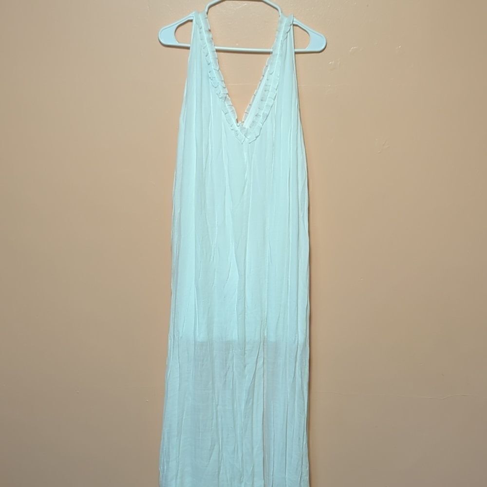 Aakaa Off White Surplice Maxi Dress L - Picture 10 of 11